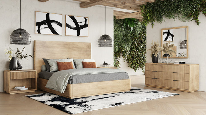 Santa Monica - Modern Natural Oak Bedroom Set