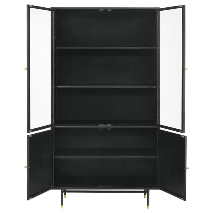 Santiago - 4 Door Metal Tall Storage Cabinet - Matte Black Accent Cabinet modern furniture Contempo Furniture