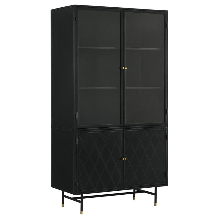 Santiago - 4 Door Metal Tall Storage Cabinet - Matte Black Accent Cabinet modern furniture Contempo Furniture