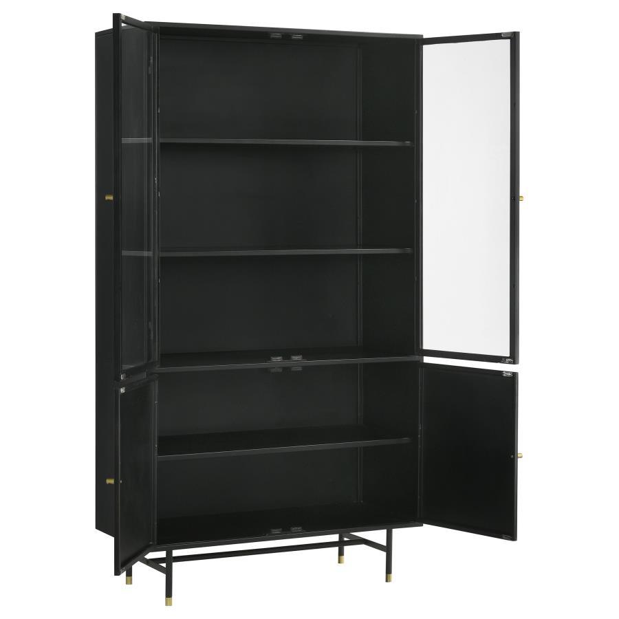 Santiago - 4 Door Metal Tall Storage Cabinet - Matte Black Accent Cabinet modern furniture Contempo Furniture