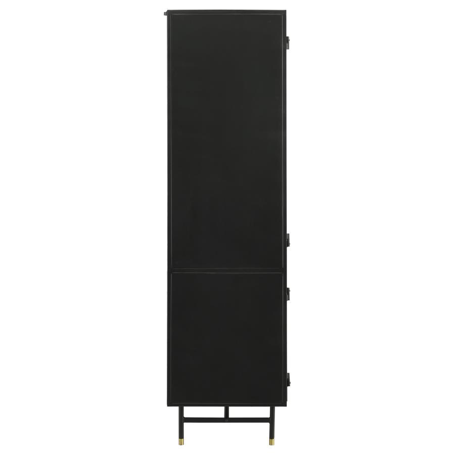 Santiago - 4 Door Metal Tall Storage Cabinet - Matte Black Accent Cabinet modern furniture Contempo Furniture