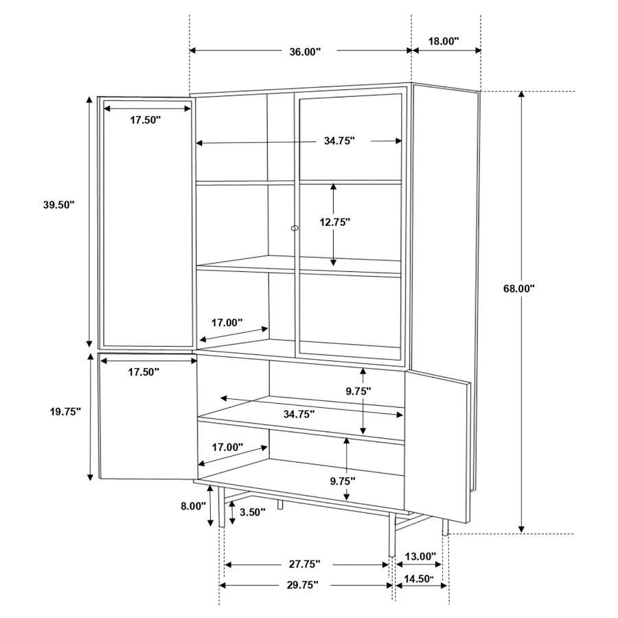 Santiago - 4 Door Metal Tall Storage Cabinet - Matte Black Accent Cabinet modern furniture Contempo Furniture