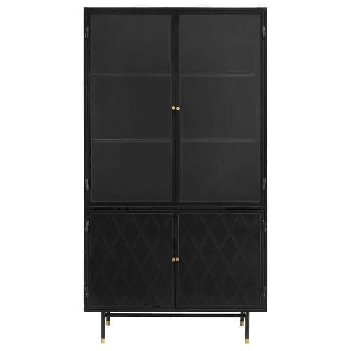Santiago - 4 Door Metal Tall Storage Cabinet - Matte Black Accent Cabinet modern furniture Contempo Furniture