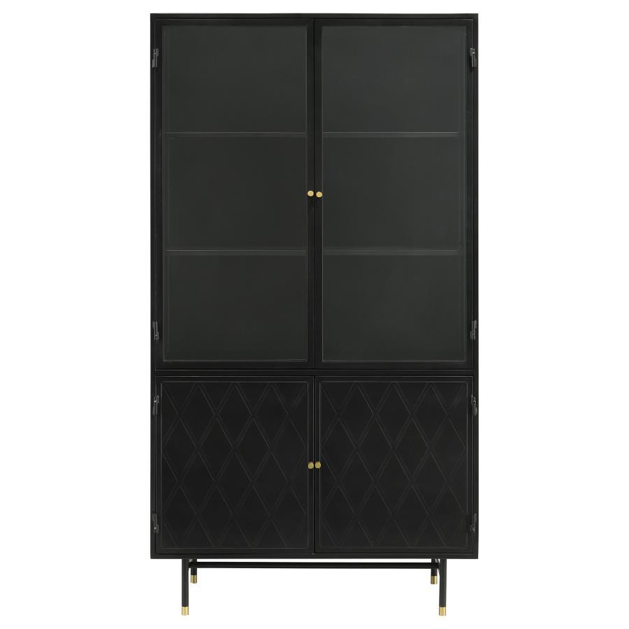 Santiago - 4 Door Metal Tall Storage Cabinet - Matte Black Accent Cabinet modern furniture Contempo Furniture