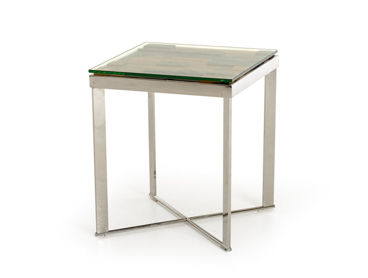 Santiago Modern Rectangular Wood Mosaic End Table