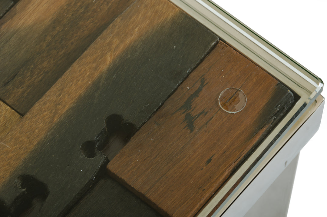 Santiago Modern Rectangular Wood Mosaic End Table