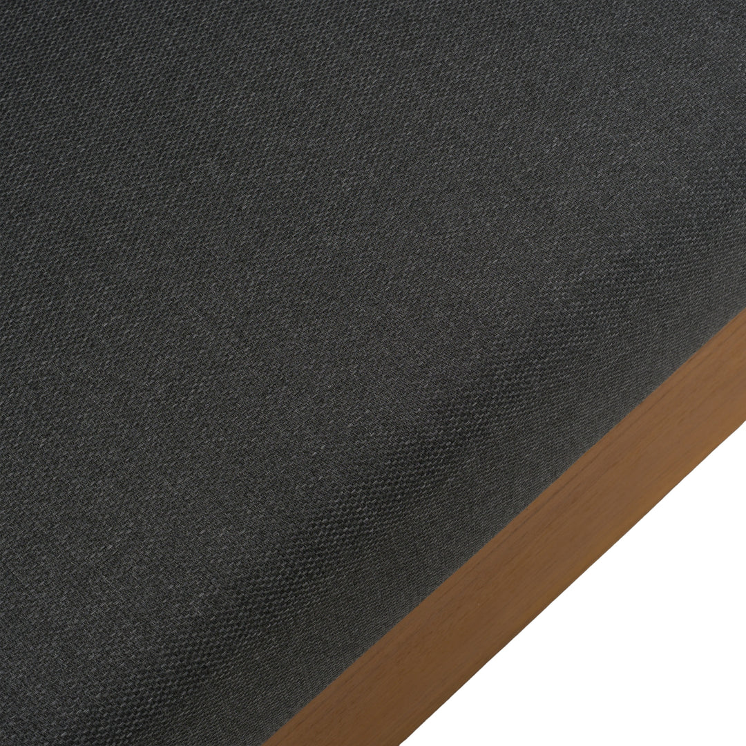Santorini - Outdoor Grey Olefin Fabric + Natural Teak Sectional Sofa