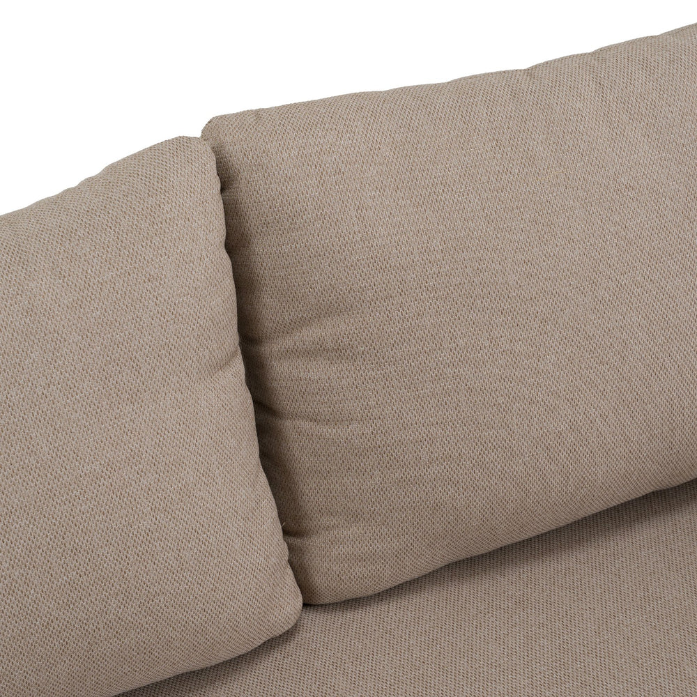 Santorini - Outdoor Light Brown Olefin Fabric + Natural Teak Sofa