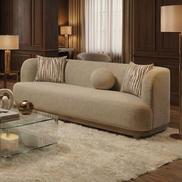 Sarabi Contemporary Sofa with Curved Back – Modern Upholstered Sofa Sofa modern furniture Contempo Furniture