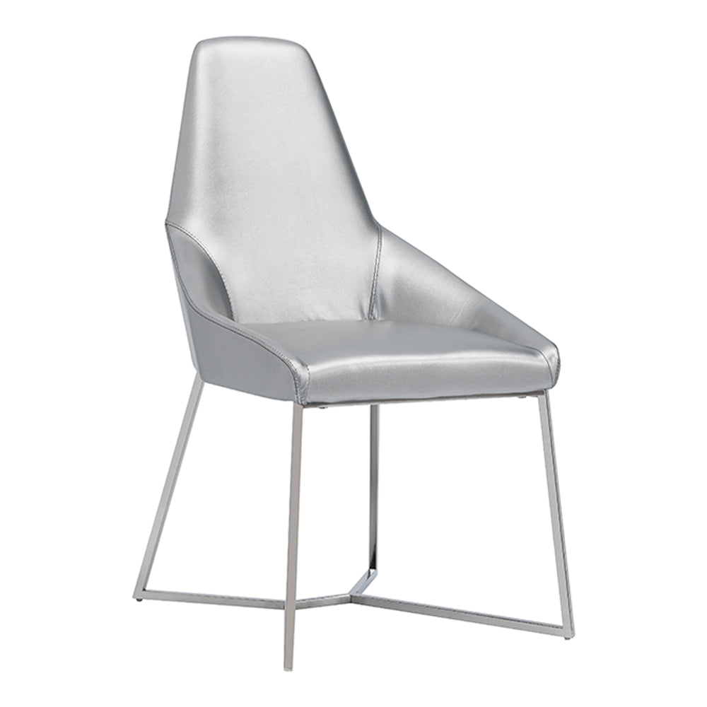 Sarah Modern Pearl Grey Leatherette Dining Chair (Set of 2)