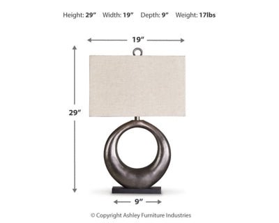 Saria Table Lamp - Dark Gray Table Lamp modern furniture Contempo Furniture