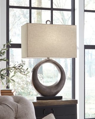 Saria Table Lamp - Dark Gray Table Lamp modern furniture Contempo Furniture