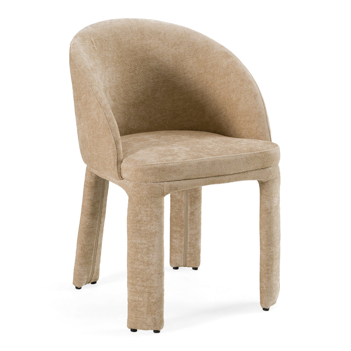 Sarkis  Modern Beige Velvet Dining Chair