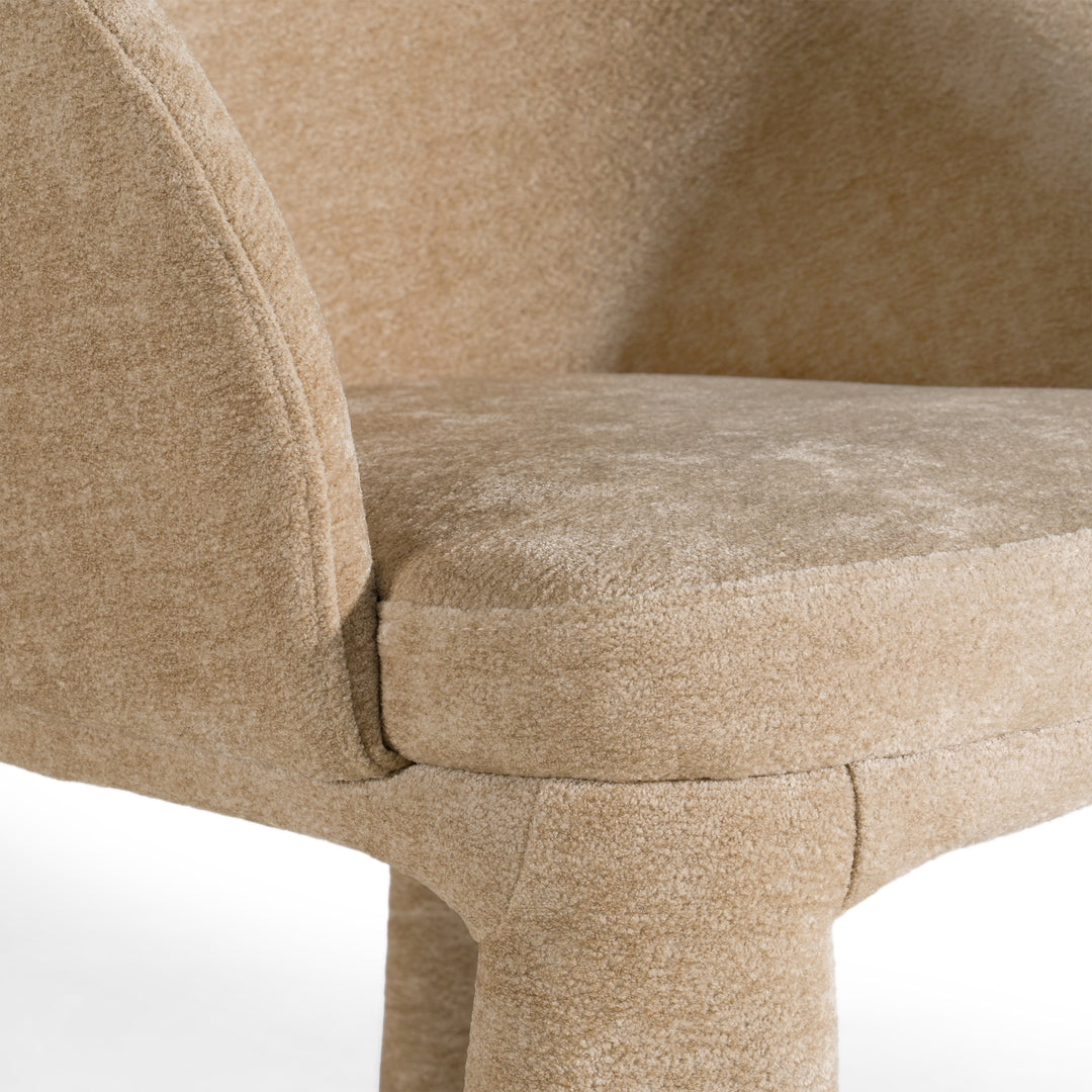 Sarkis  Modern Beige Velvet Dining Chair