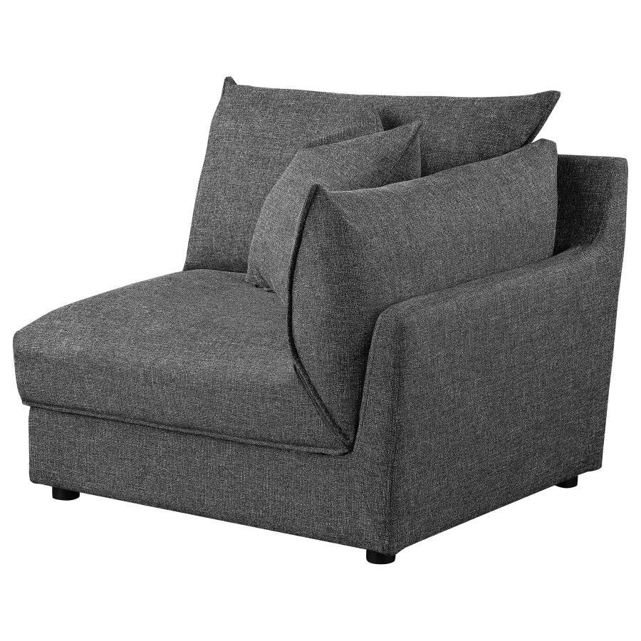 Sasha - 3 Piece Upholstered Sofa - Barely Black Stationary Sectional modern furniture Contempo Furniture