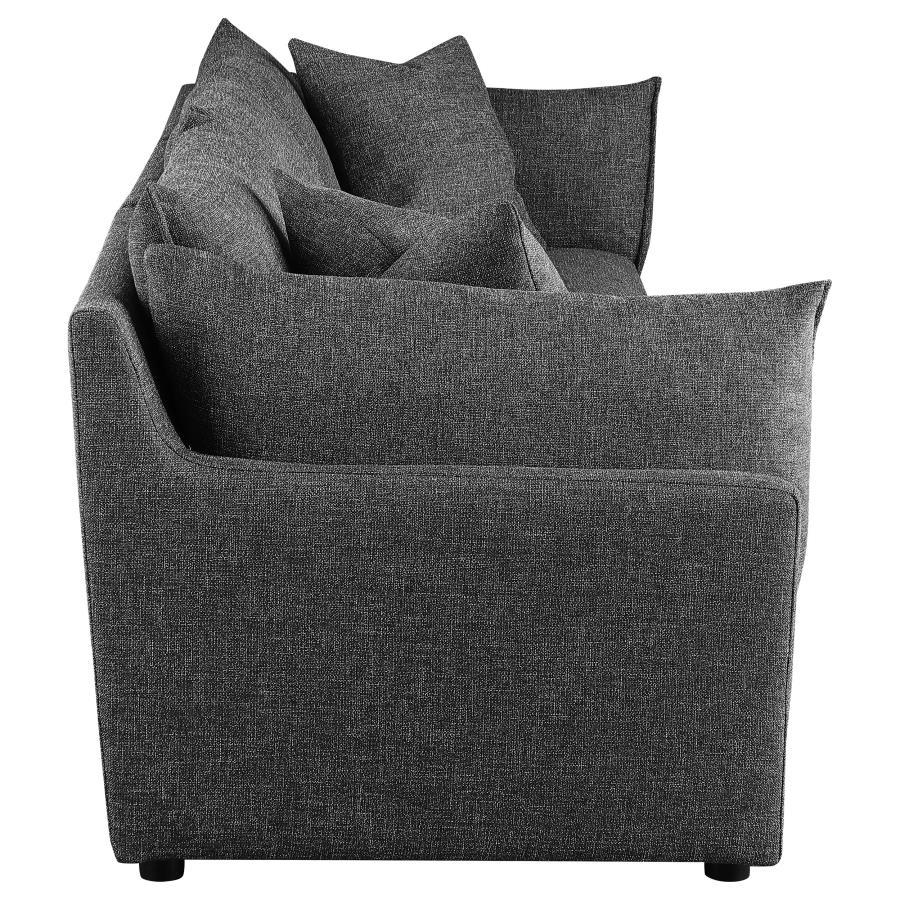 Sasha - 3 Piece Upholstered Sofa - Barely Black Stationary Sectional modern furniture Contempo Furniture