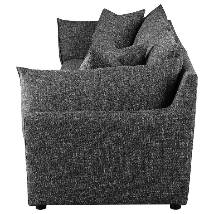 Sasha - 3 Piece Upholstered Sofa - Barely Black Stationary Sectional modern furniture Contempo Furniture