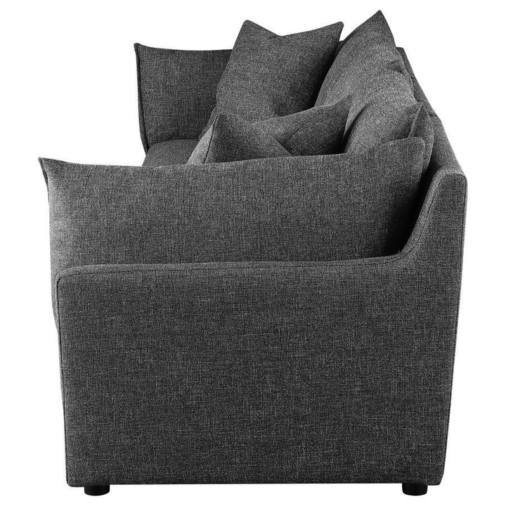 Sasha - 3 Piece Upholstered Sofa - Barely Black Stationary Sectional modern furniture Contempo Furniture