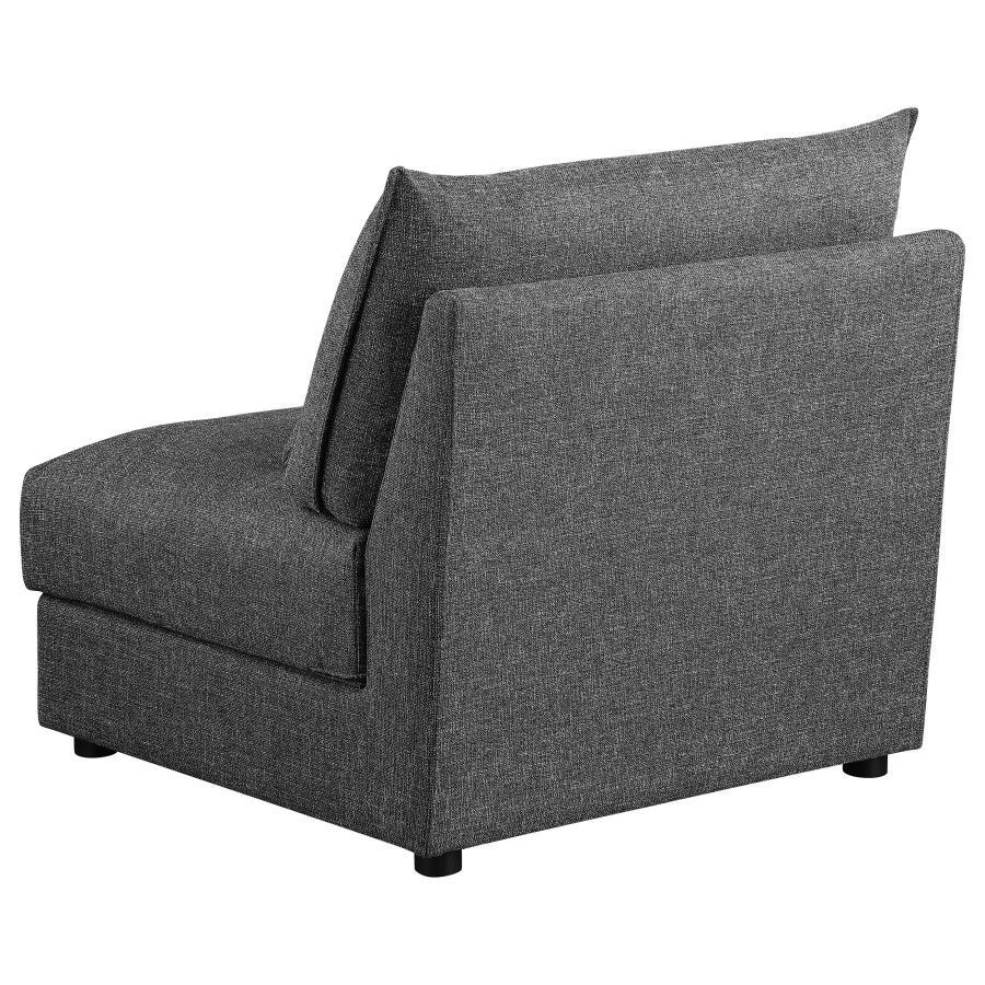 Sasha - 3 Piece Upholstered Sofa - Barely Black Stationary Sectional modern furniture Contempo Furniture