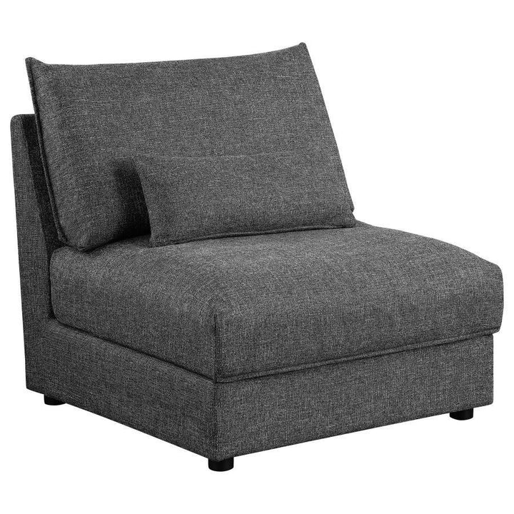 Sasha - 3 Piece Upholstered Sofa - Barely Black Stationary Sectional modern furniture Contempo Furniture