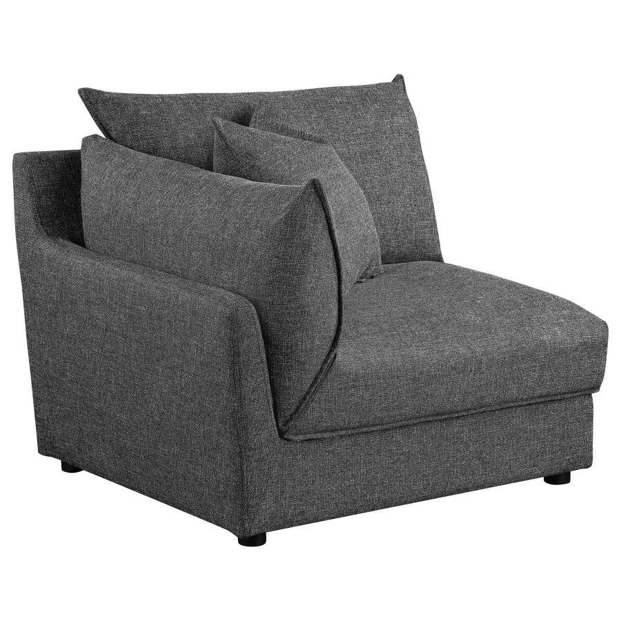 Sasha - 3 Piece Upholstered Sofa - Barely Black Stationary Sectional modern furniture Contempo Furniture