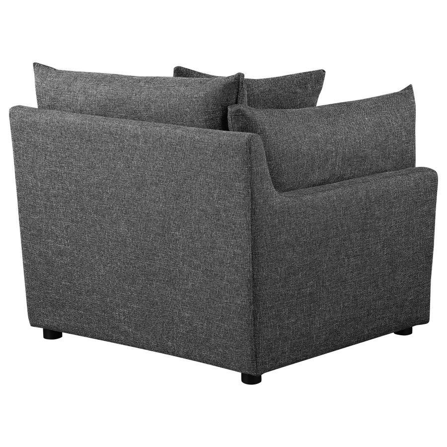 Sasha - 3 Piece Upholstered Sofa - Barely Black Stationary Sectional modern furniture Contempo Furniture