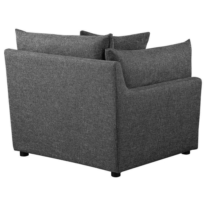 Sasha - 3 Piece Upholstered Sofa - Barely Black Stationary Sectional modern furniture Contempo Furniture