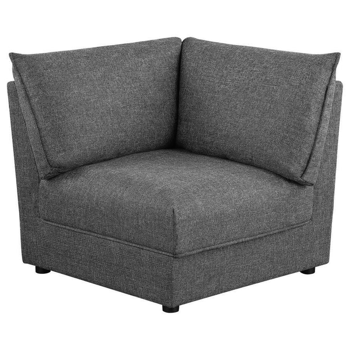 Sasha - 5 Piece Upholstered Modular Sectional - Barely Black Stationary Sectional modern furniture Contempo Furniture