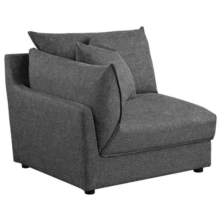 Sasha - 5 Piece Upholstered Modular Sectional - Barely Black Stationary Sectional modern furniture Contempo Furniture