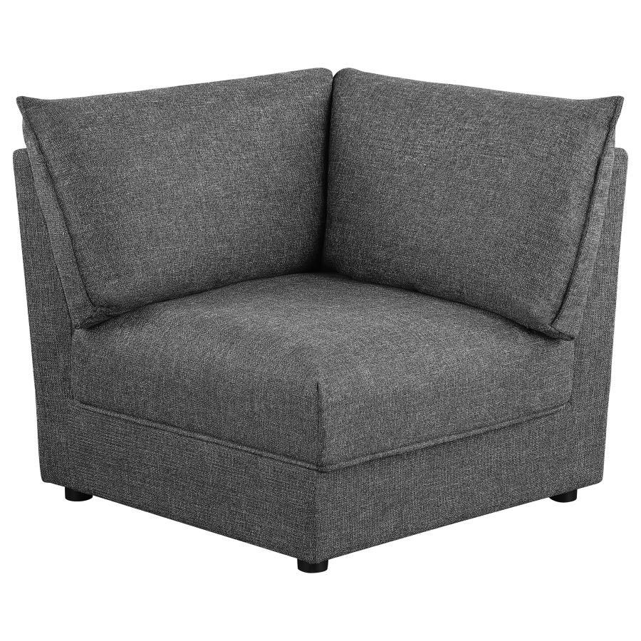 Sasha - 6 Piece Upholstered Modular Sectional - Barely Black Stationary Sectional modern furniture Contempo Furniture