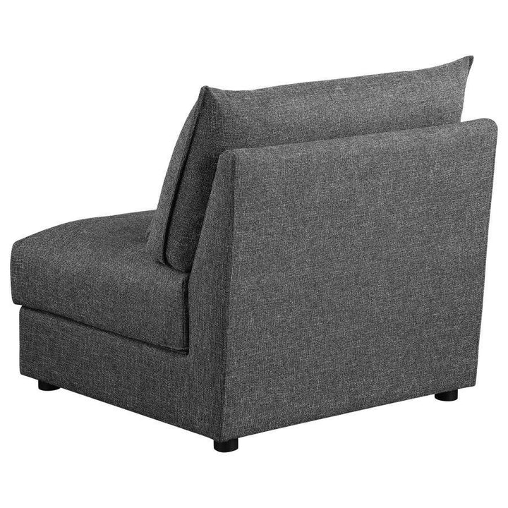 Sasha - 6 Piece Upholstered Modular Sectional - Barely Black Stationary Sectional modern furniture Contempo Furniture