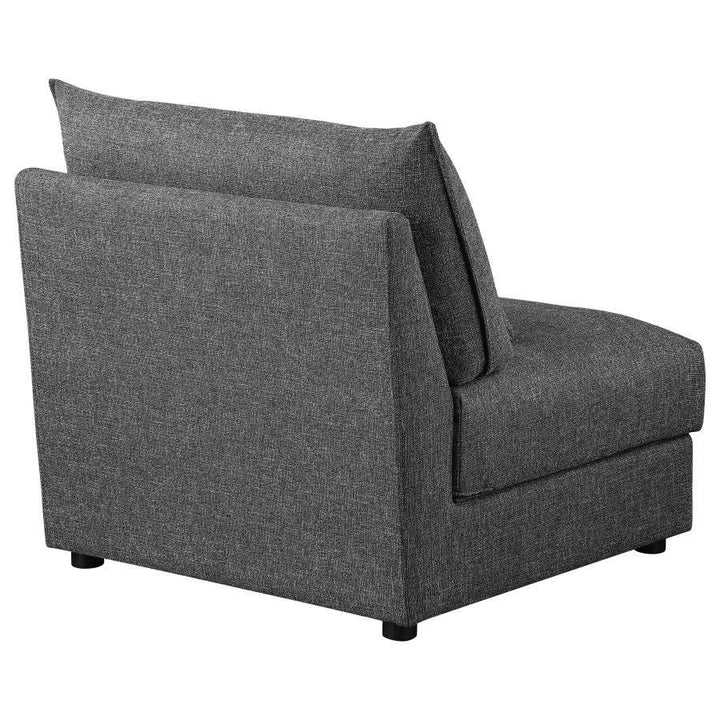Sasha - Upholstered Armless Chair - Barely Black Stationary Chair modern furniture Contempo Furniture