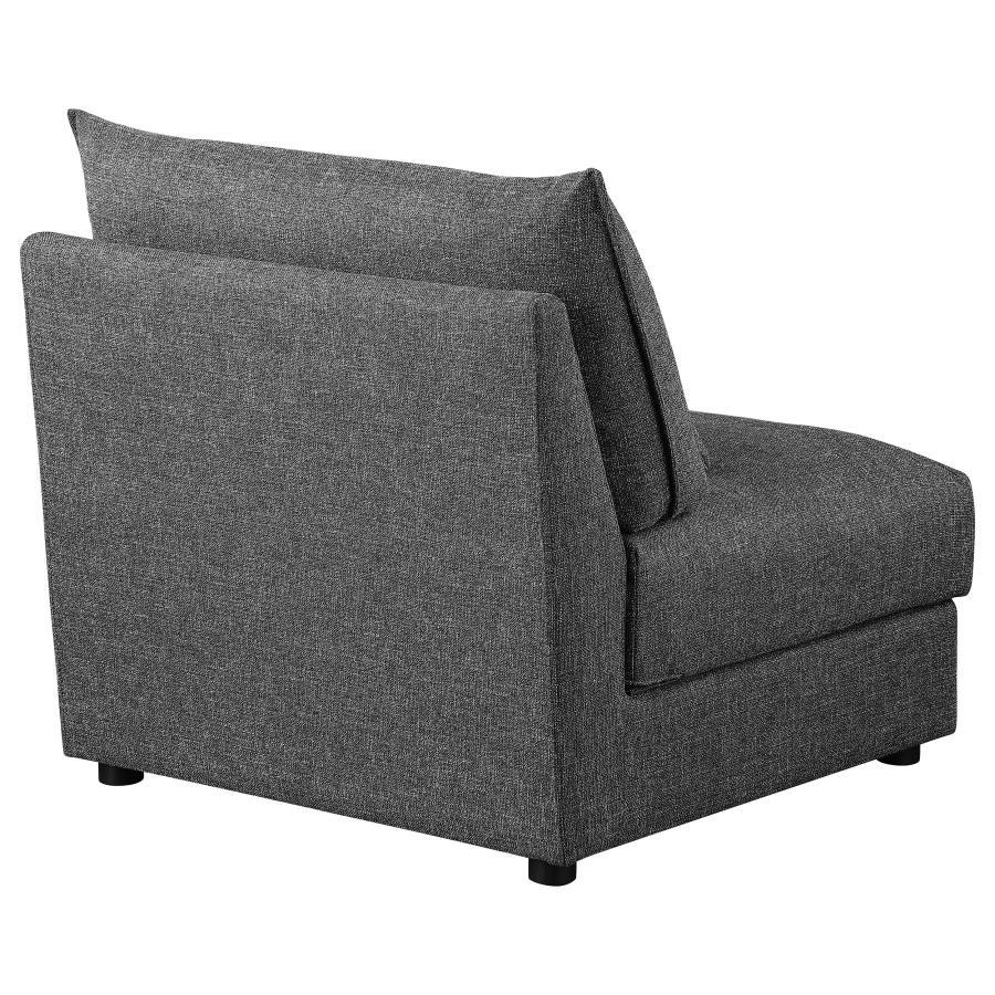 Sasha - Upholstered Armless Chair - Barely Black Stationary Chair modern furniture Contempo Furniture