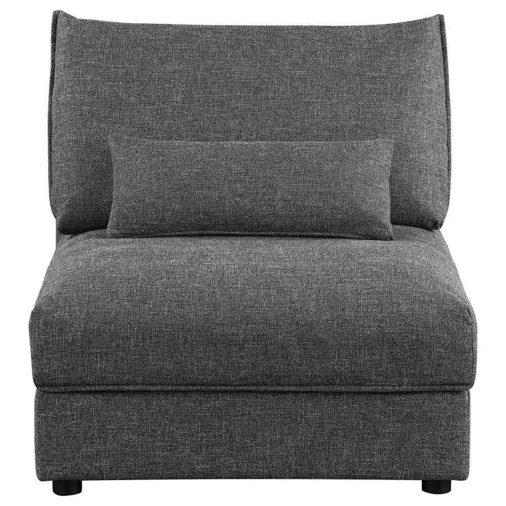 Sasha - Upholstered Armless Chair - Barely Black Stationary Chair modern furniture Contempo Furniture
