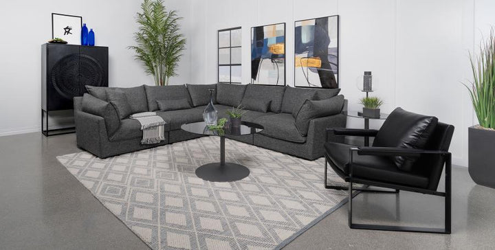 Sasha - Upholstered Corner Chair - Barely Black Corners modern furniture Contempo Furniture