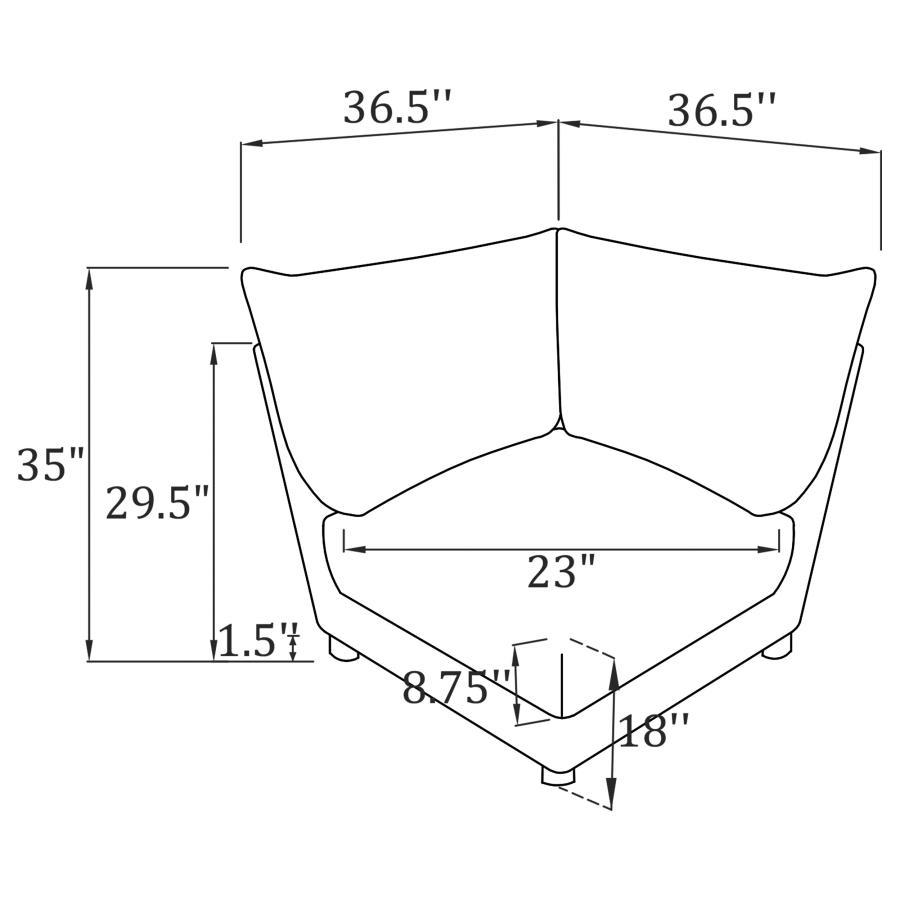 Sasha - Upholstered Corner Chair - Barely Black Corners modern furniture Contempo Furniture
