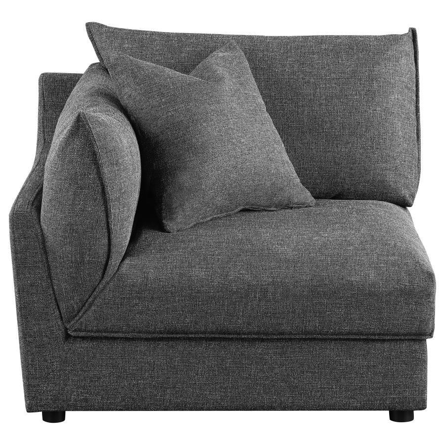 Sasha - Upholstered LAF Chair - Barely Black Stationary Chair modern furniture Contempo Furniture