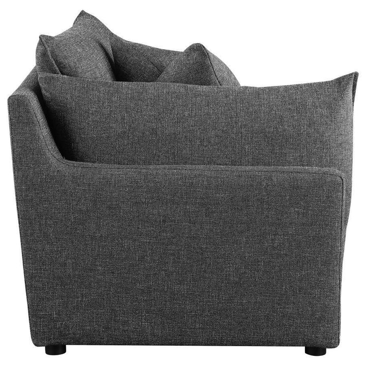 Sasha - Upholstered LAF Chair - Barely Black Stationary Chair modern furniture Contempo Furniture