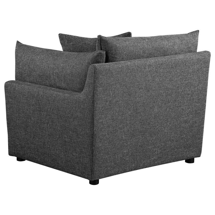 Sasha - Upholstered RAF Chair - Barely Black Stationary Chair modern furniture Contempo Furniture