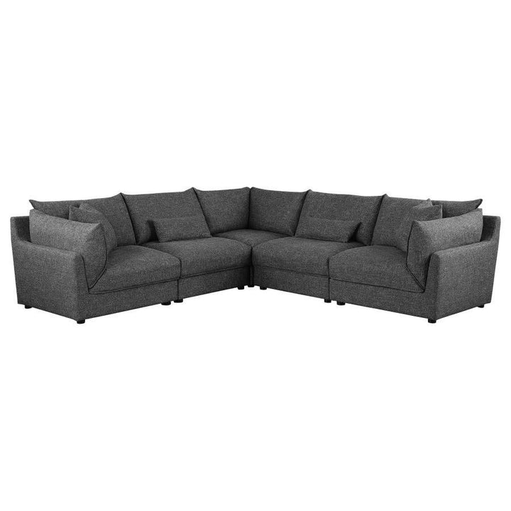 Sasha - Upholstered RAF Chair - Barely Black Stationary Chair modern furniture Contempo Furniture