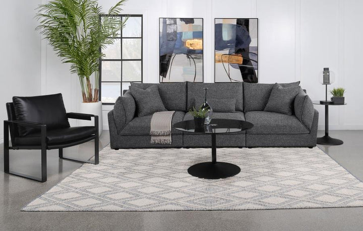 Sasha - Upholstered RAF Chair - Barely Black Stationary Chair modern furniture Contempo Furniture
