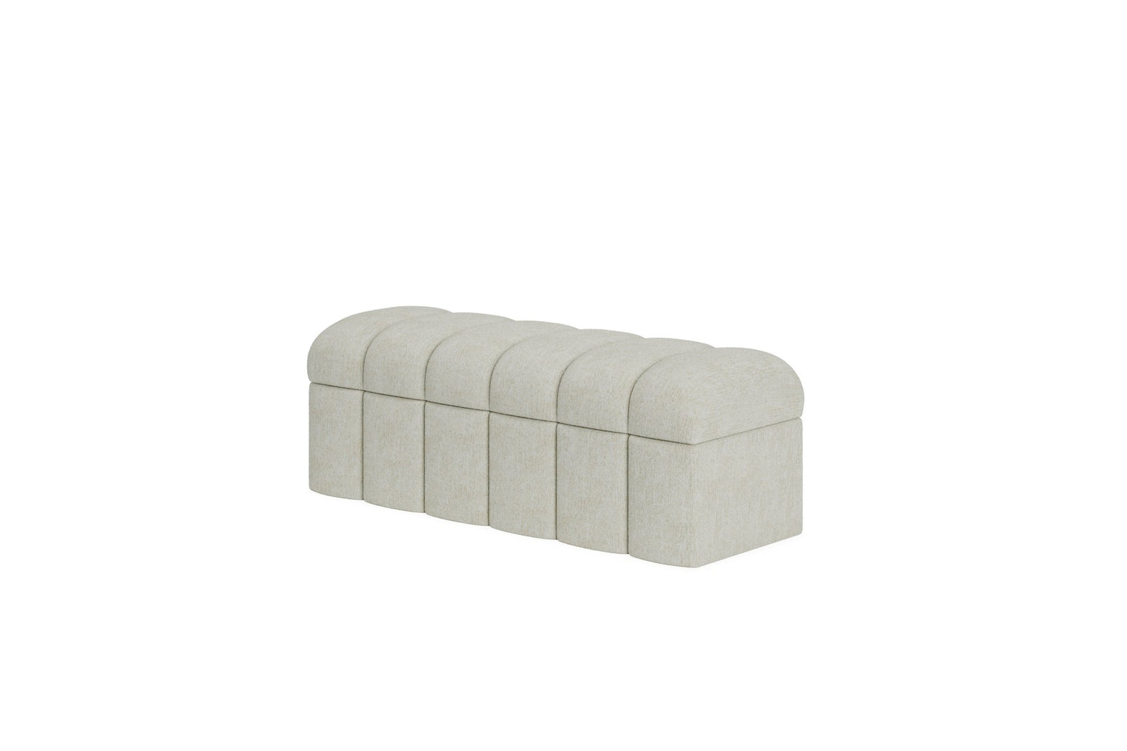 Savage Upholstered Storage Bench in Sandy Chenille Benches modern furniture Contempo Furniture
