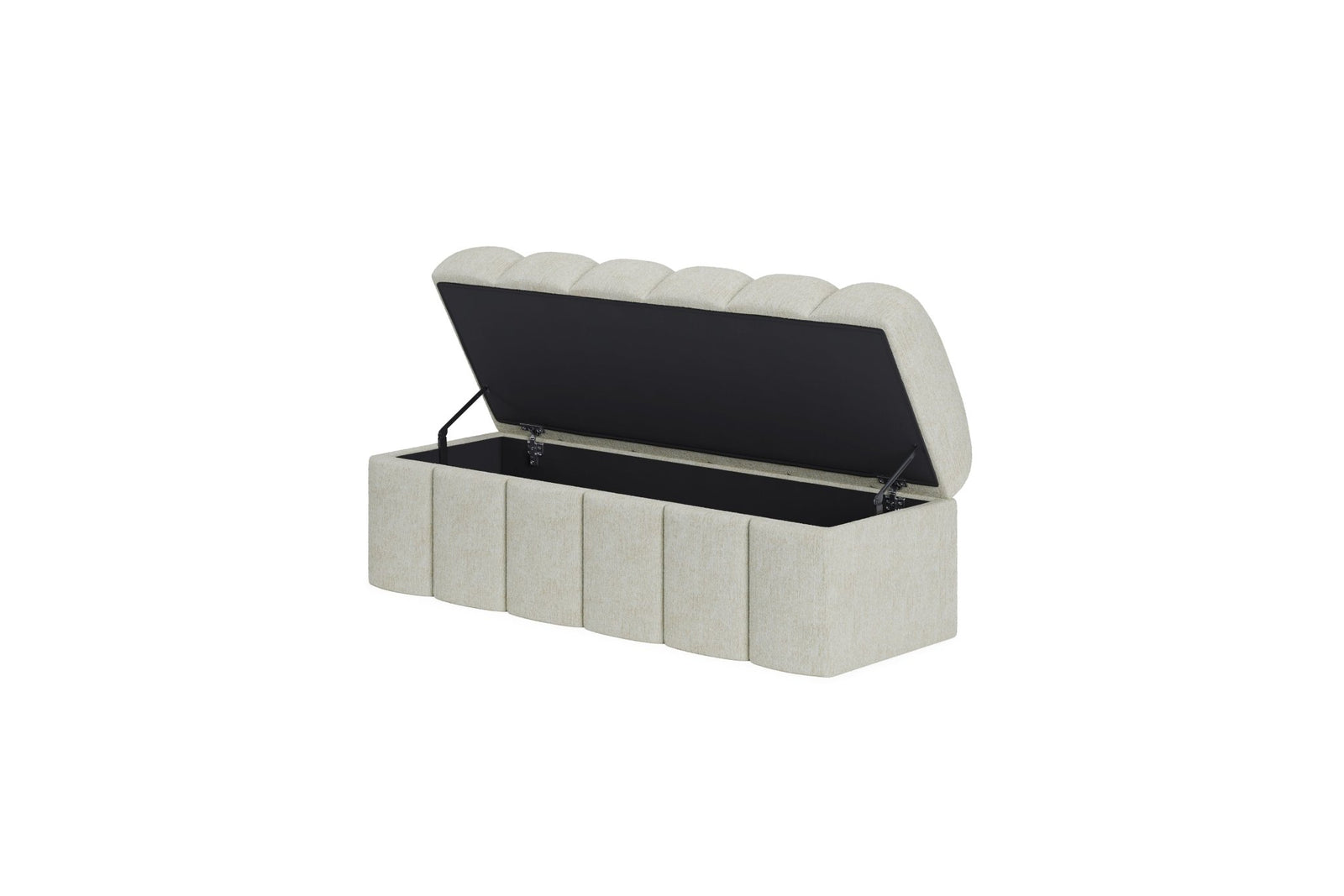 Savage Upholstered Storage Bench in Sandy Chenille Benches modern furniture Contempo Furniture