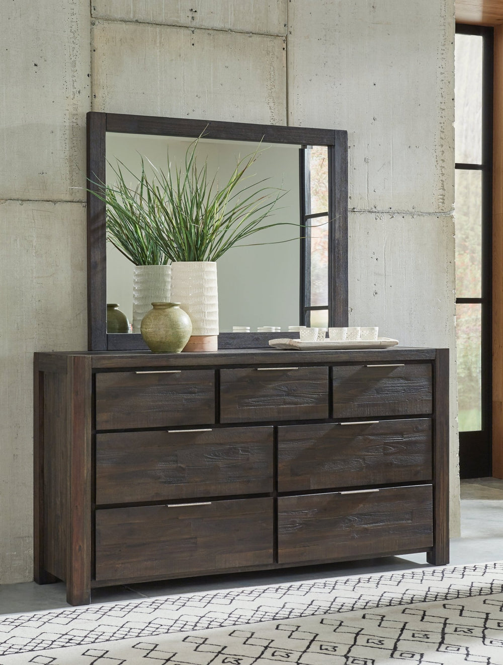 Savanna Seven Drawer Solid Wood Dresser in Coffee Bean Dresser modern furniture Contempo Furniture