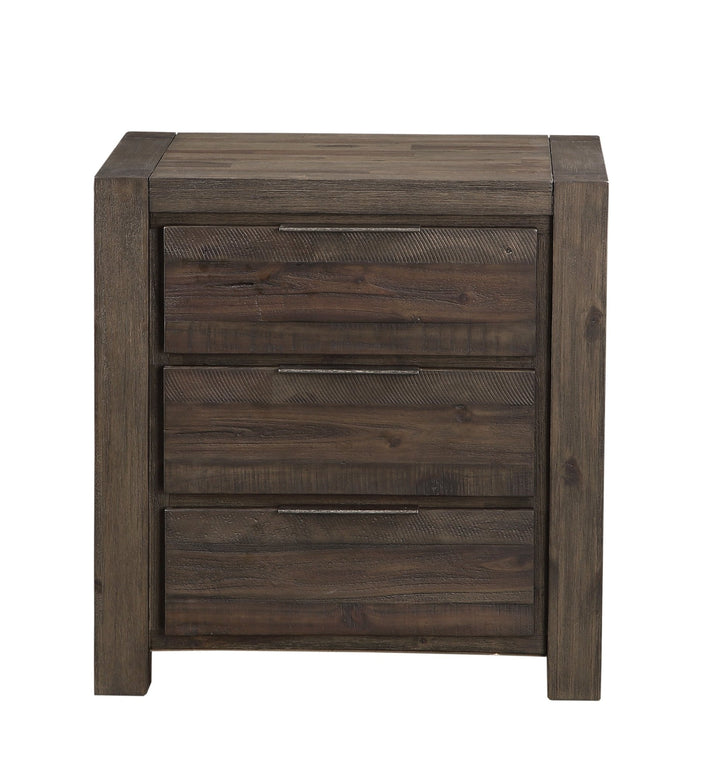 Savanna Three Drawer Solid Wood Nightstand in Coffee Bean Nightstand modern furniture Contempo Furniture