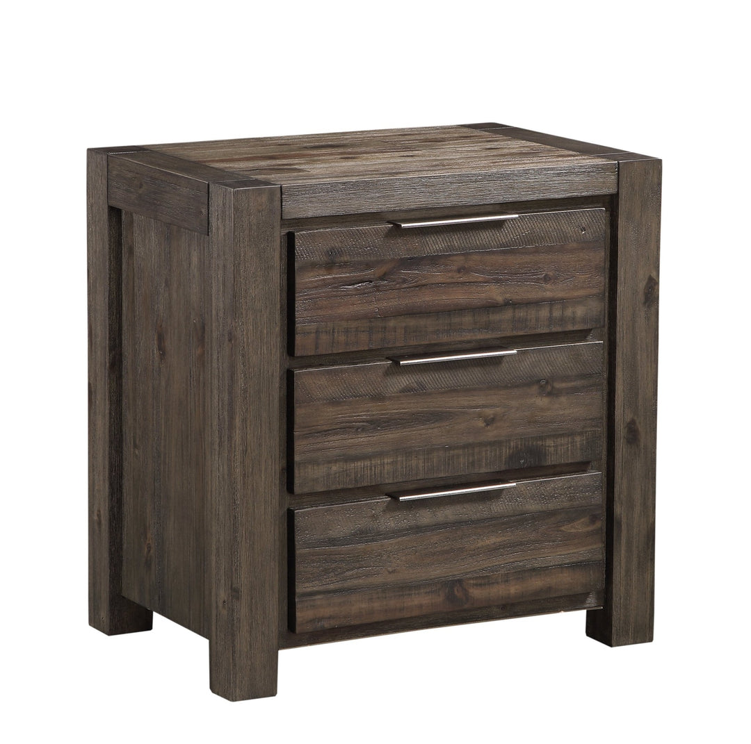Savanna Three Drawer Solid Wood Nightstand in Coffee Bean Nightstand modern furniture Contempo Furniture