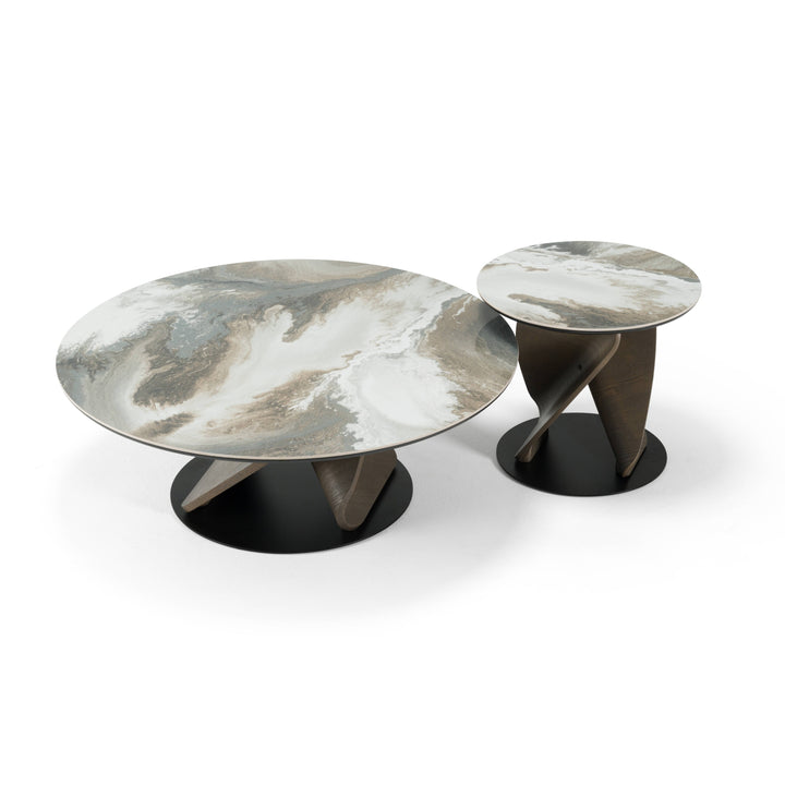 Schiff - Modern Marbled Ceramic Coffee Table Set