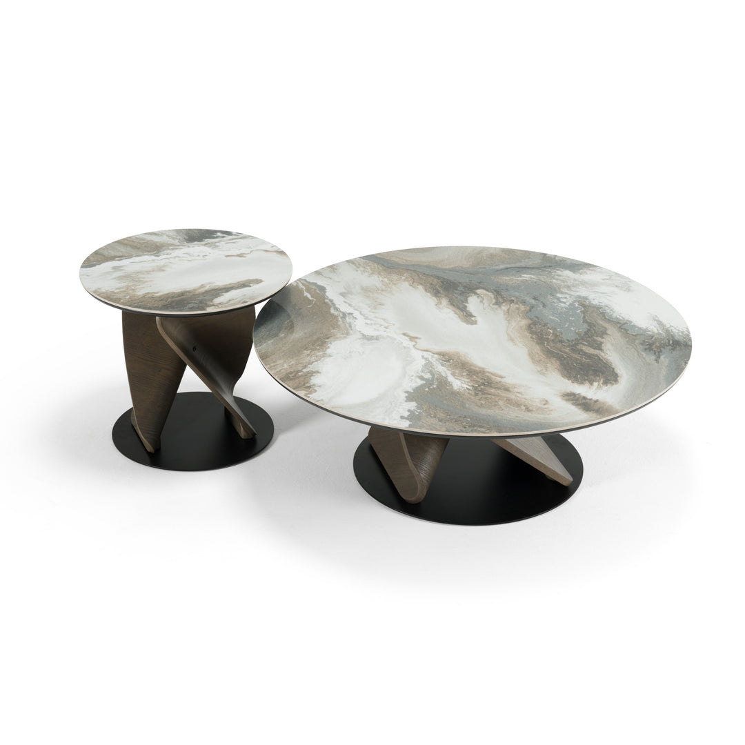 Schiff - Modern Marbled Ceramic Coffee Table Set