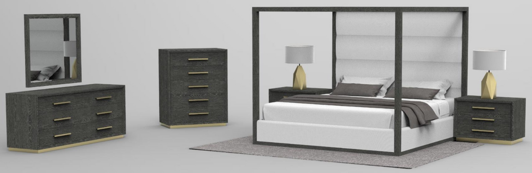 Manhattan- Contemporary Grey and Gold Dresser