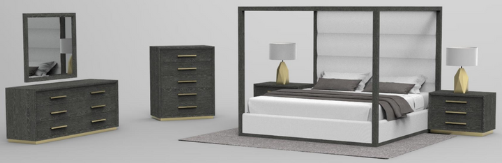 Manhattan- Contemporary Grey and Gold Dresser - View 2
